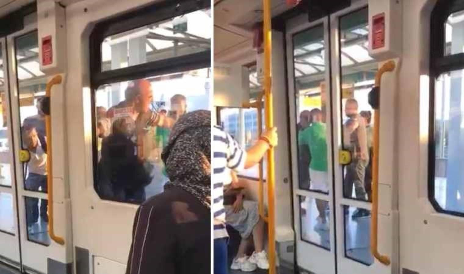 Anbean kameraya yansıdı: Metroda ‘yer verme’ kavgası!