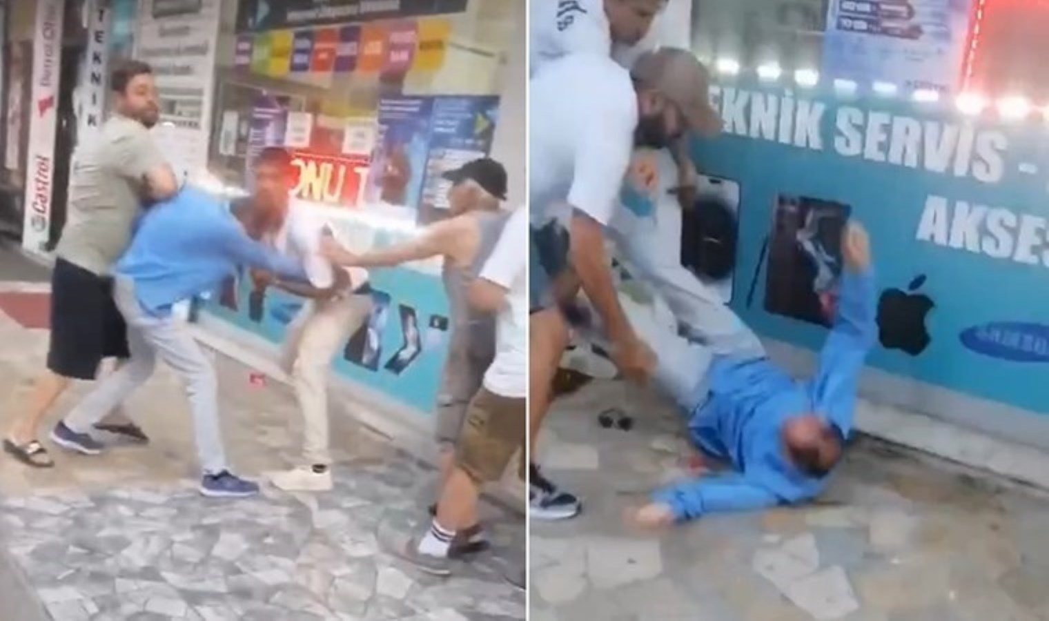 Anbean kaydedildi… İki kişi arasında tekme tokat kavga