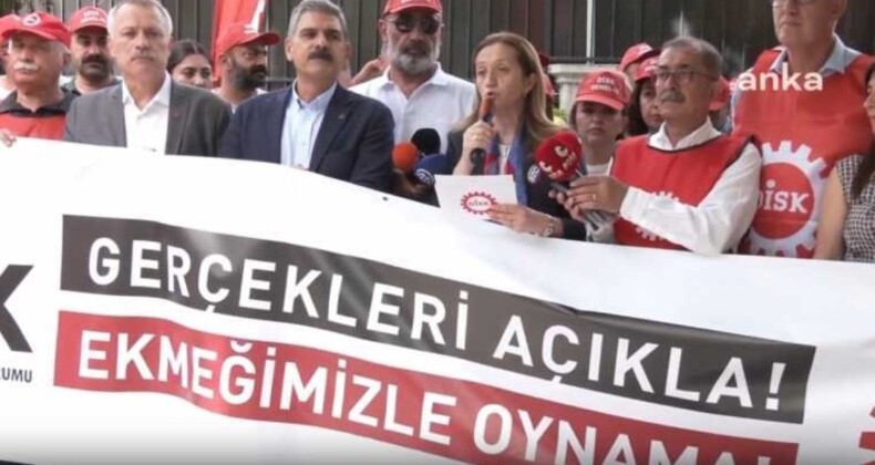 DİSK’ten TÜİK önünde açıklama…DİSK Başkanı Çerkezoğlu: Asgari ücret ve tüm ücretler TÜİK’in bu baskılanmış rakamlarıyla bile önemli ölçüde erimiştir