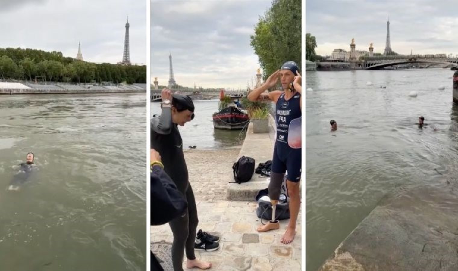 Fransa Spor Bakanı, olimpiyatlara 13 gün kala Sen Nehri’nde yüzdü