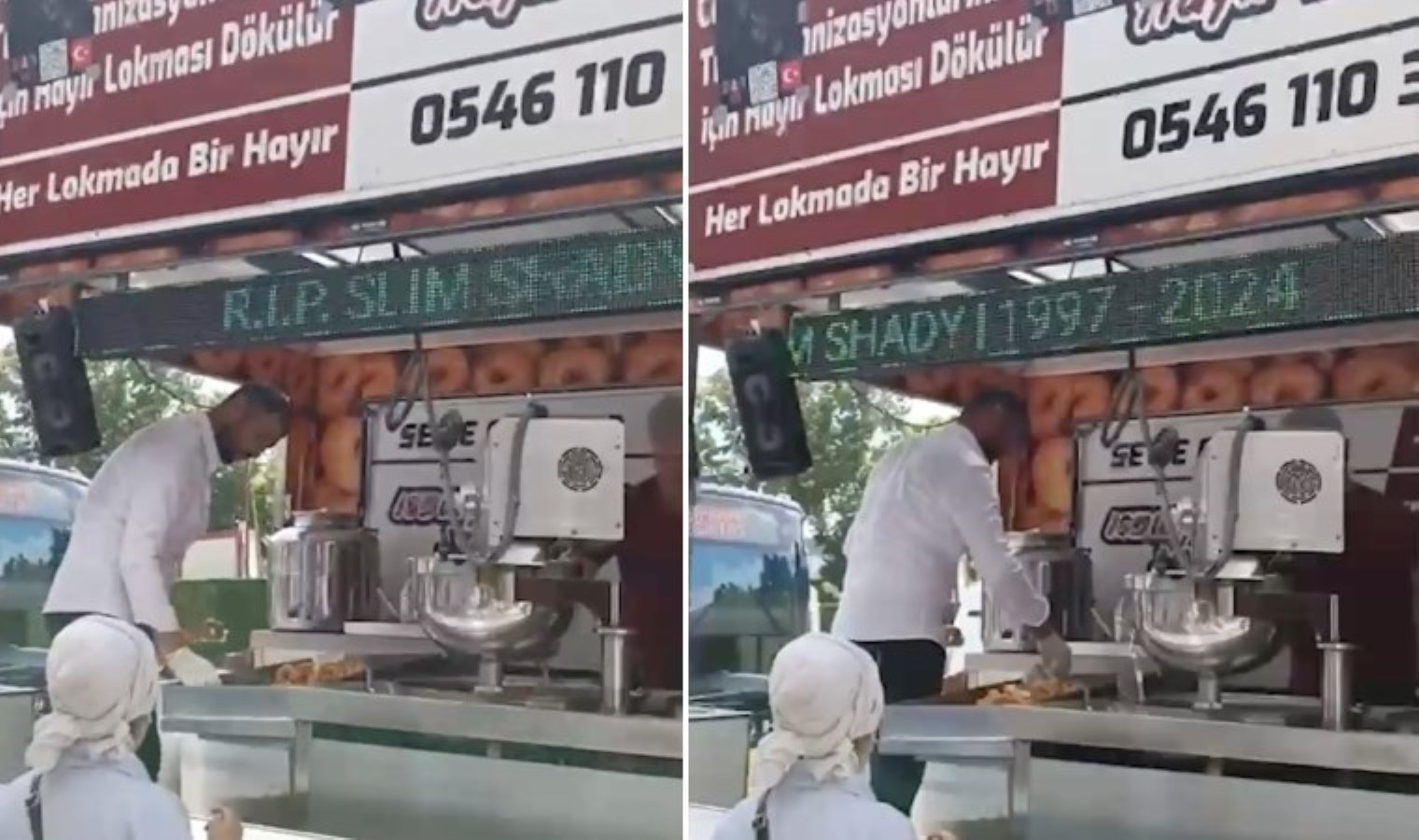 İstanbul’da ünlü rapçi Eminem’in gazetede ölüm ilanını yayınlattığı ‘Slim Shady’ karakteri için lokma döküldü