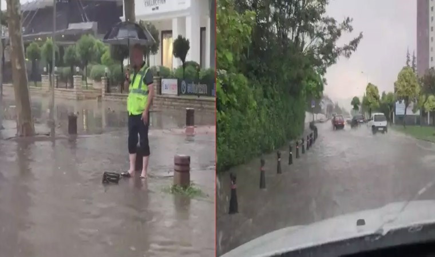 Konya’da sağanak caddeleri göle çevirdi