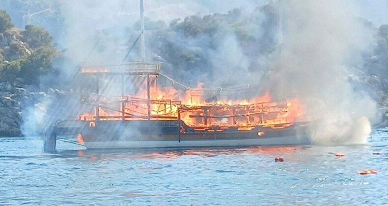 Marmaris’teki ‘tur teknesi’ yangınının nedeni belli oldu: 2 gözaltı