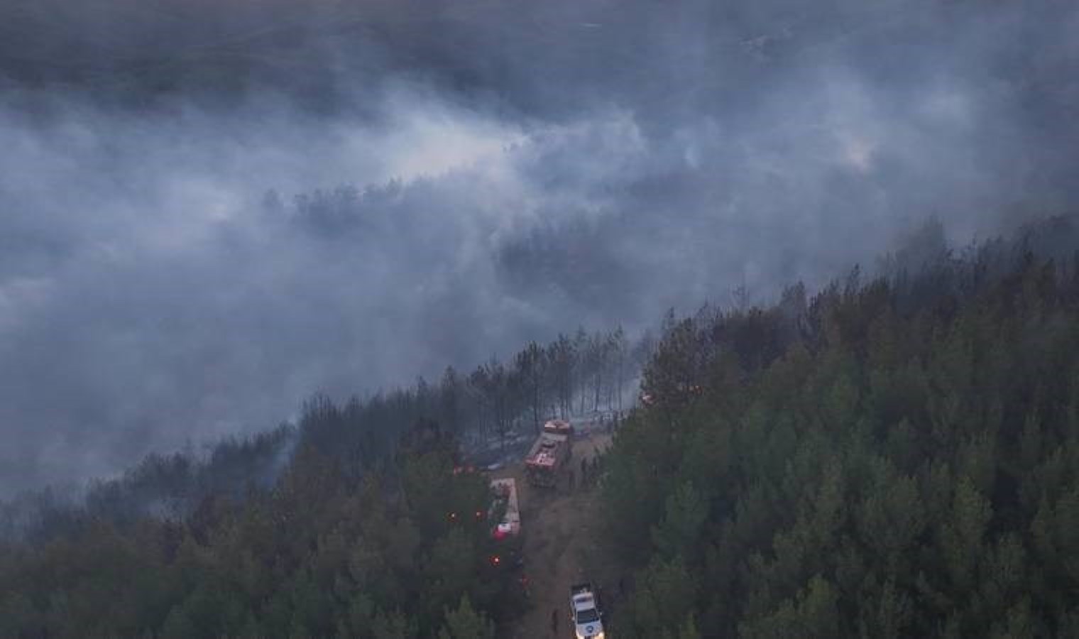 Orman yangınına müdahale eden ekibin aracı devrildi: 2 yaralı