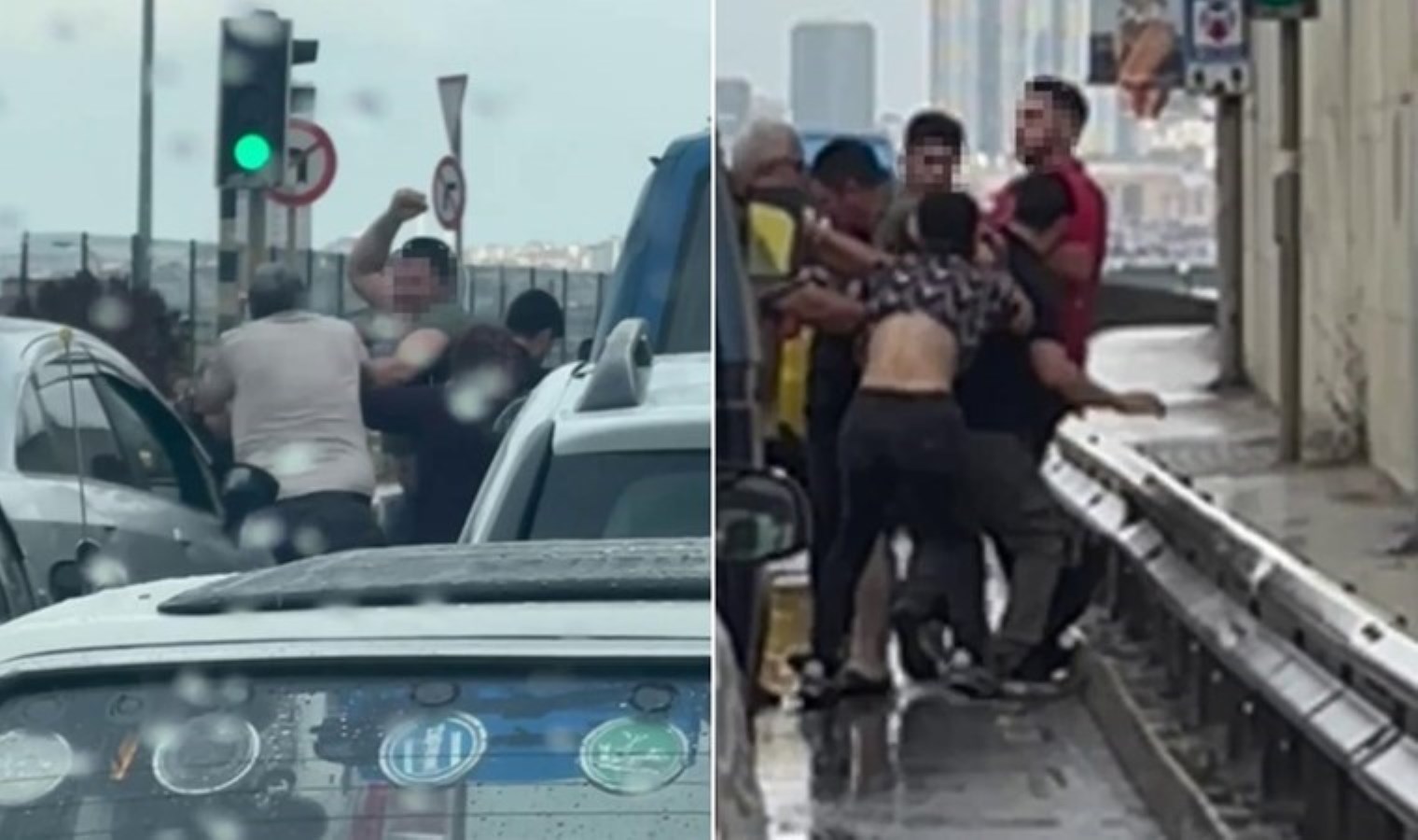 Pendik’te yol verme kavgası: Tekmeler, yumruklar havada uçuştu