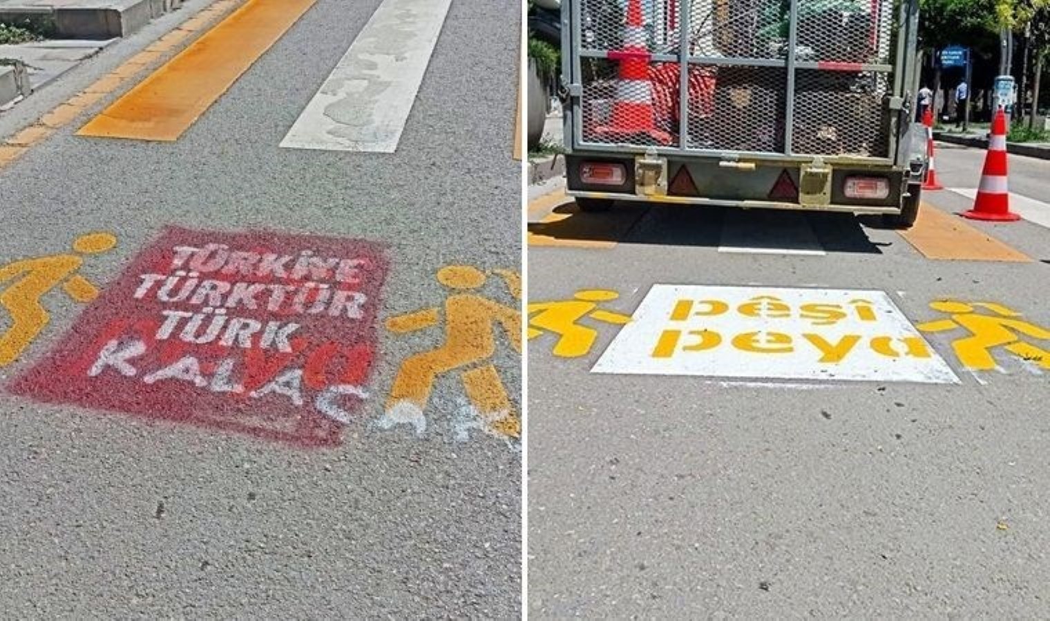 ‘Türkiye Türk’tür, Türk Kalacak’ yazılmıştı: Kürtçe yazılar yeniden yazıldı