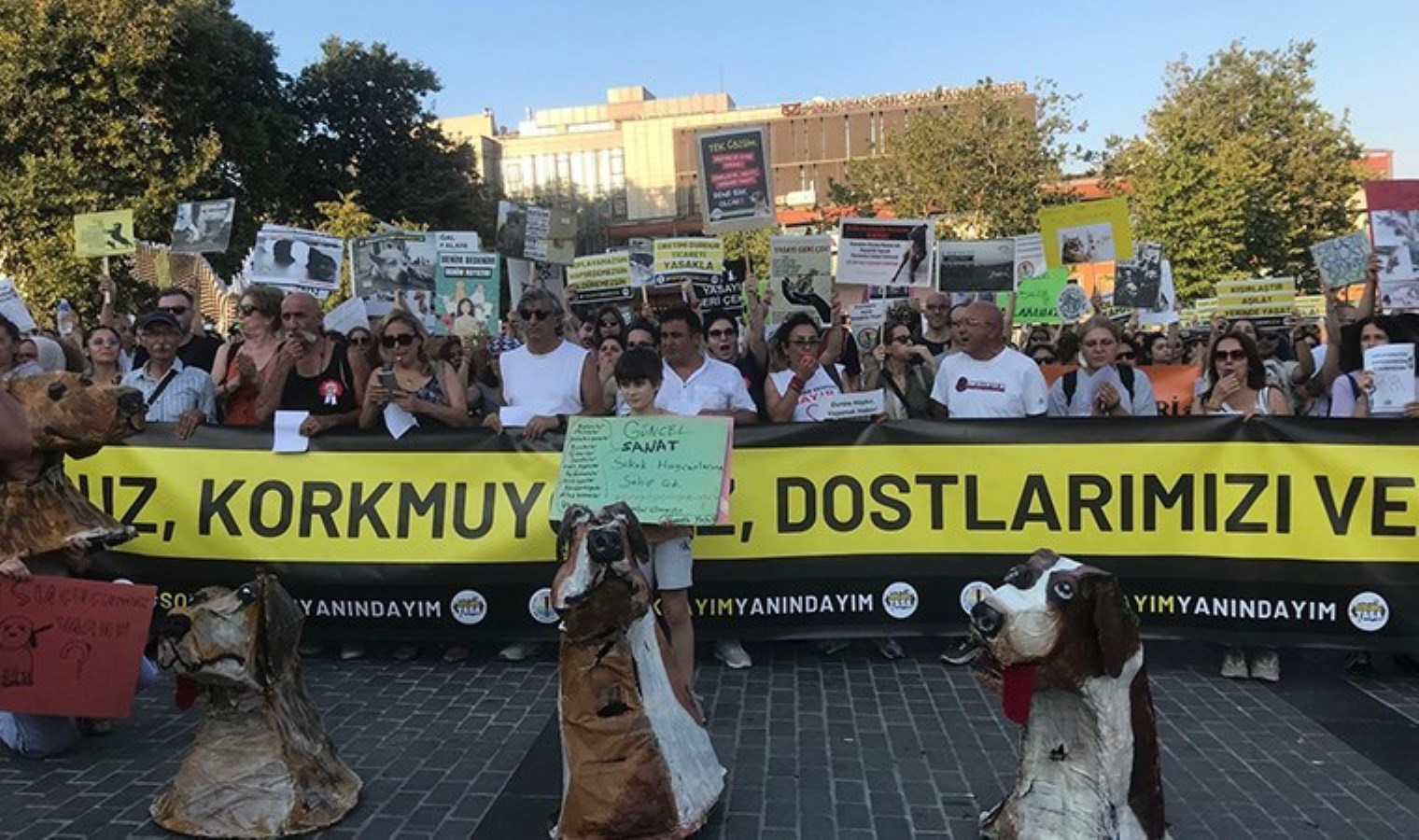 Yurttaşlar hayvan katliamı yasasına karşı toplandı: ‘Yasa değil cinayet’