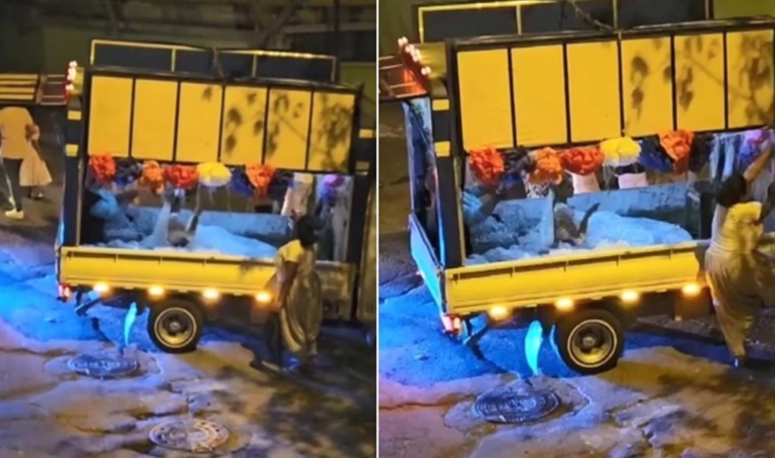 Ataşehir’de ilginç anlar… Kamyonetle gelin aldılar