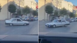 Düğün konvoyunda yolu kesip drift attı