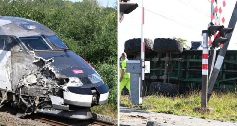 Hızlı tren traktöre çarptı: Avrupa’da tren trafiği aksadı