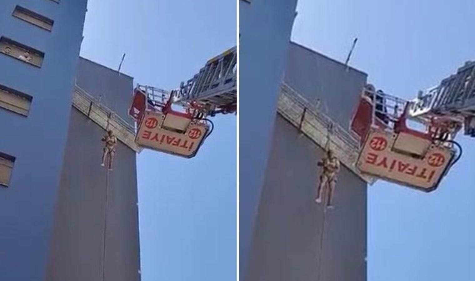 İnşaatta Korku Dolu Anlar: İşçi İskelenin Üzerinde Asılı Kaldı