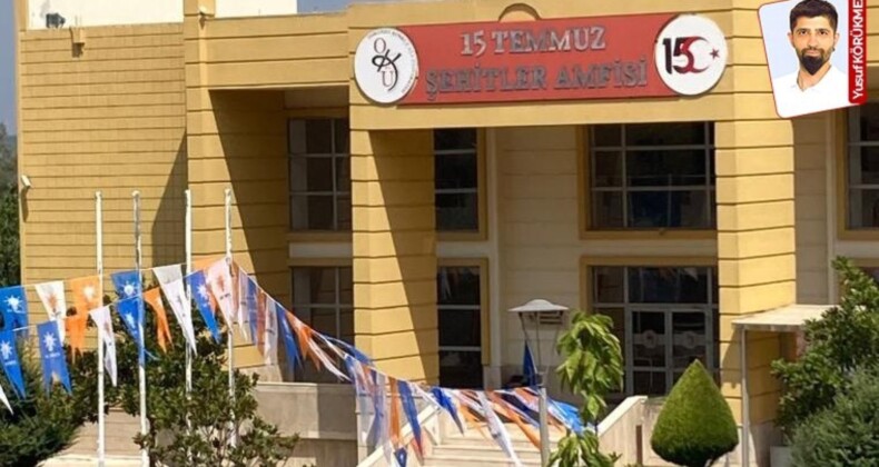 Osmaniye Korkut Cet Üniversitesi’ni AKP bayraklarıyla donattılar!: Eğitimciler reaksiyon gösterdi