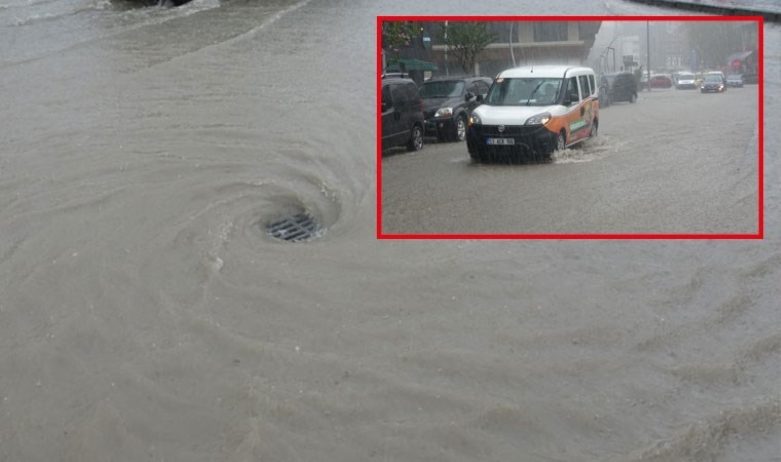 Rize’de sağanak yolları göle çevirdi