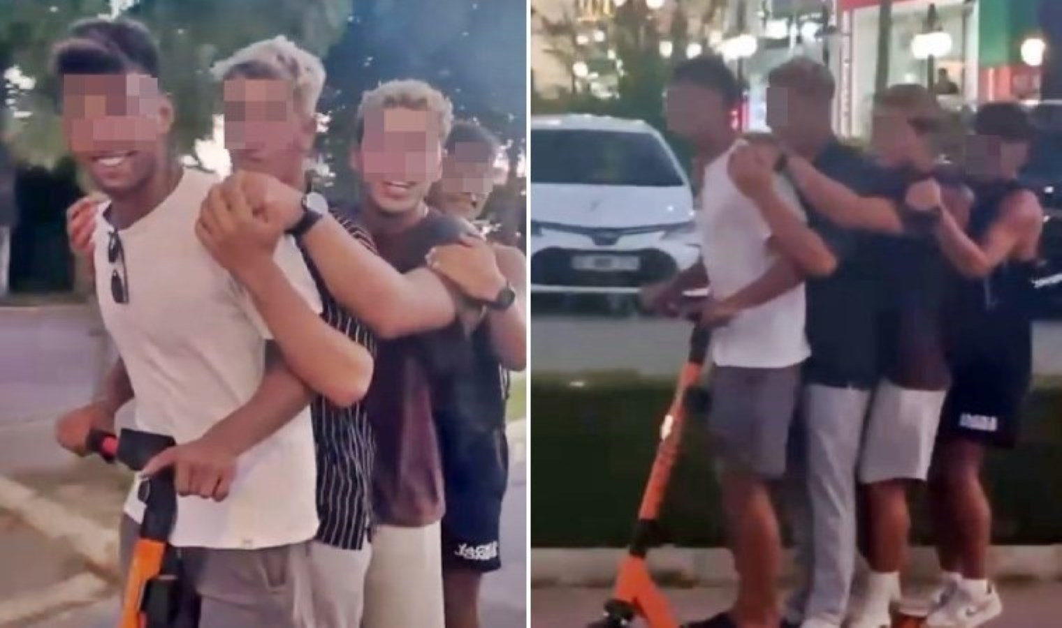 Scooter’a 4 kişi bindiler, poz verdiler!