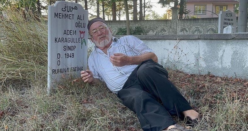 Başına geçip dua okuyor! Gördüğü rüyadan etkilendi, kendi mezar taşını yaptırdı