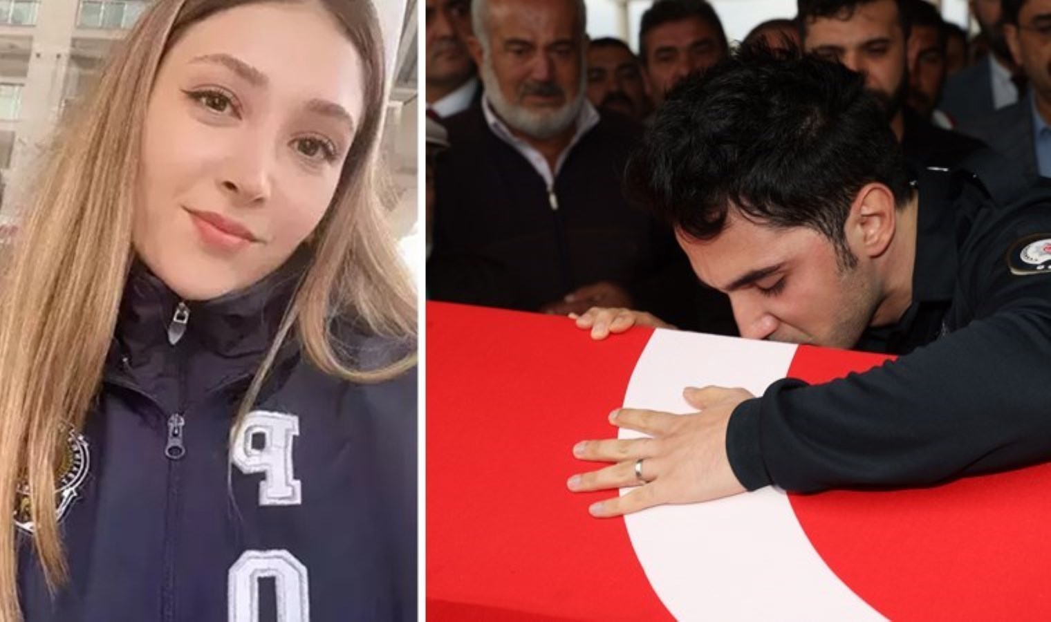 Cenazede yürek yakan anlar: Eşi, şehit polis Şeyda Yılmaz’ı tabutunu öperek son yolculuğuna uğurladı