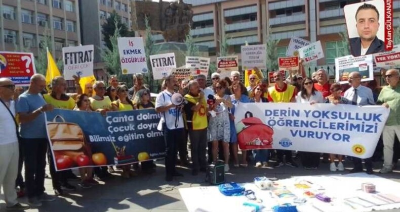 Eğitim Sen’den artan okul masraflarına dikkat çekmek için MEB önünde eylem