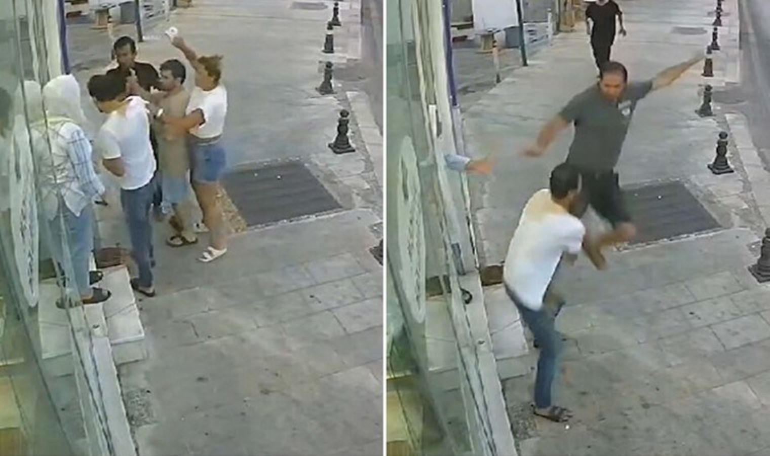 Esnaf birbirine girdi: Üzerine sıcak kahve döktü