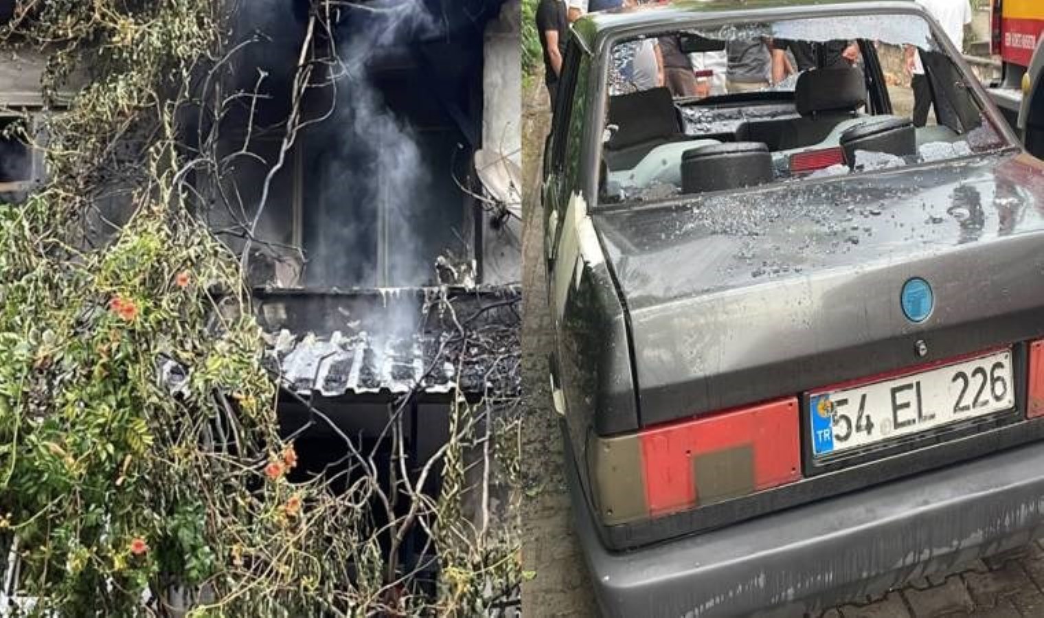 Evli çiftin tartışmasında kadın otomobili parçaladı, kocası evi yaktı