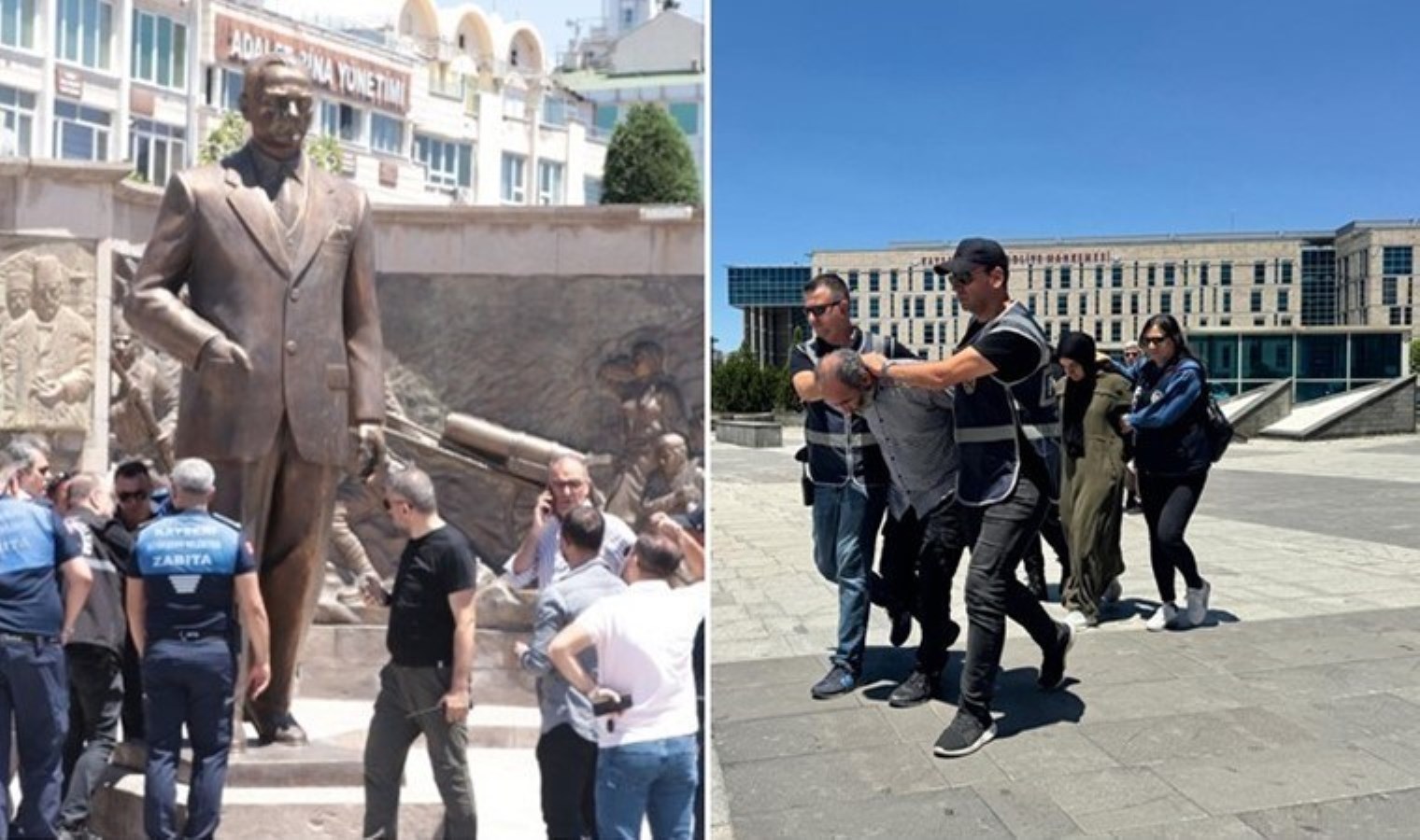 Kayseri’de Atatürk Anıtı’na balta ile saldırı: Dayı ile yeğenin ‘akıl sağlığı yerinde’ çıktı