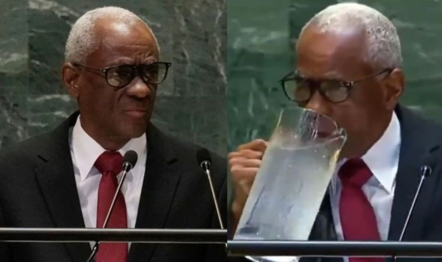 O anlar sosyal medyada gündem oldu: Haiti Cumhurbaşkanı BM’de sürahiden su içti