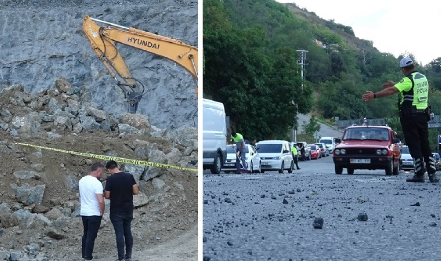 Samsun’da taş ocağında patlama: Yola savurulan taşlar araçlara isabet etti, 4 kişi yaralandı