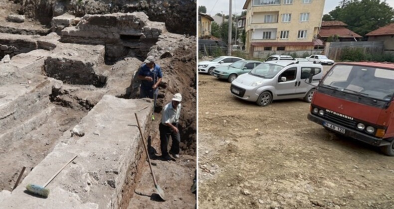 Tarihi hamam kalıntısının üstü kapatıldı, otopark oldu