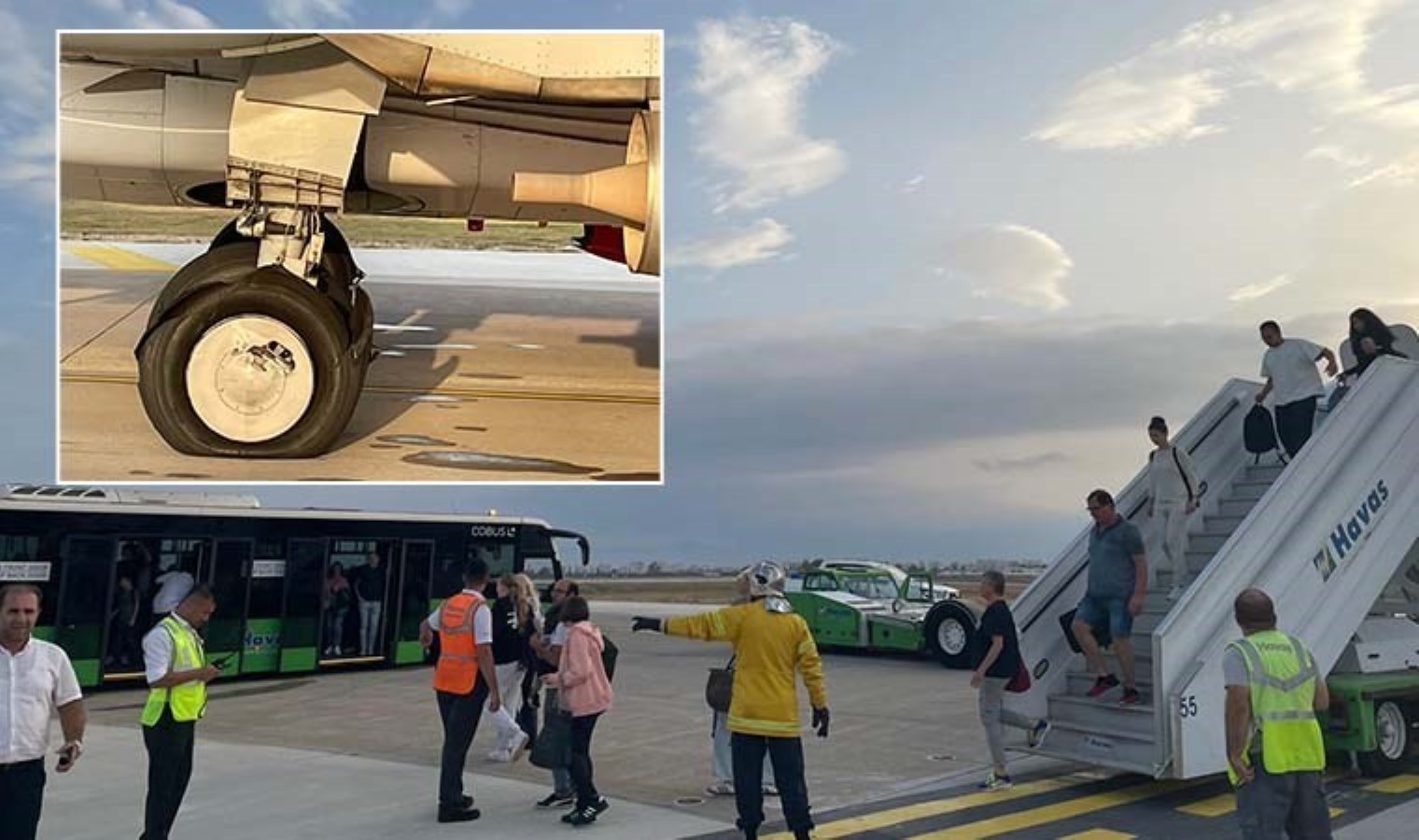 Antalya Havalimanı’na inen uçağın iniş sırasında lastikleri patladı