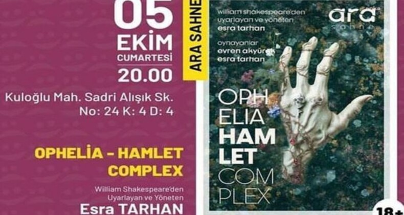 Beyoğlu’nda ‘Yaşasın Sahneler’ tiyatro gösterimleri Ophelia-Hamlet oyunlarıyla başlıyor