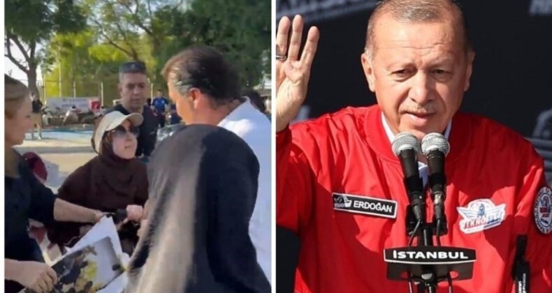 Gözaltına alındılar: Erdoğan’a TEKNOFEST’te İsrail protestosu!