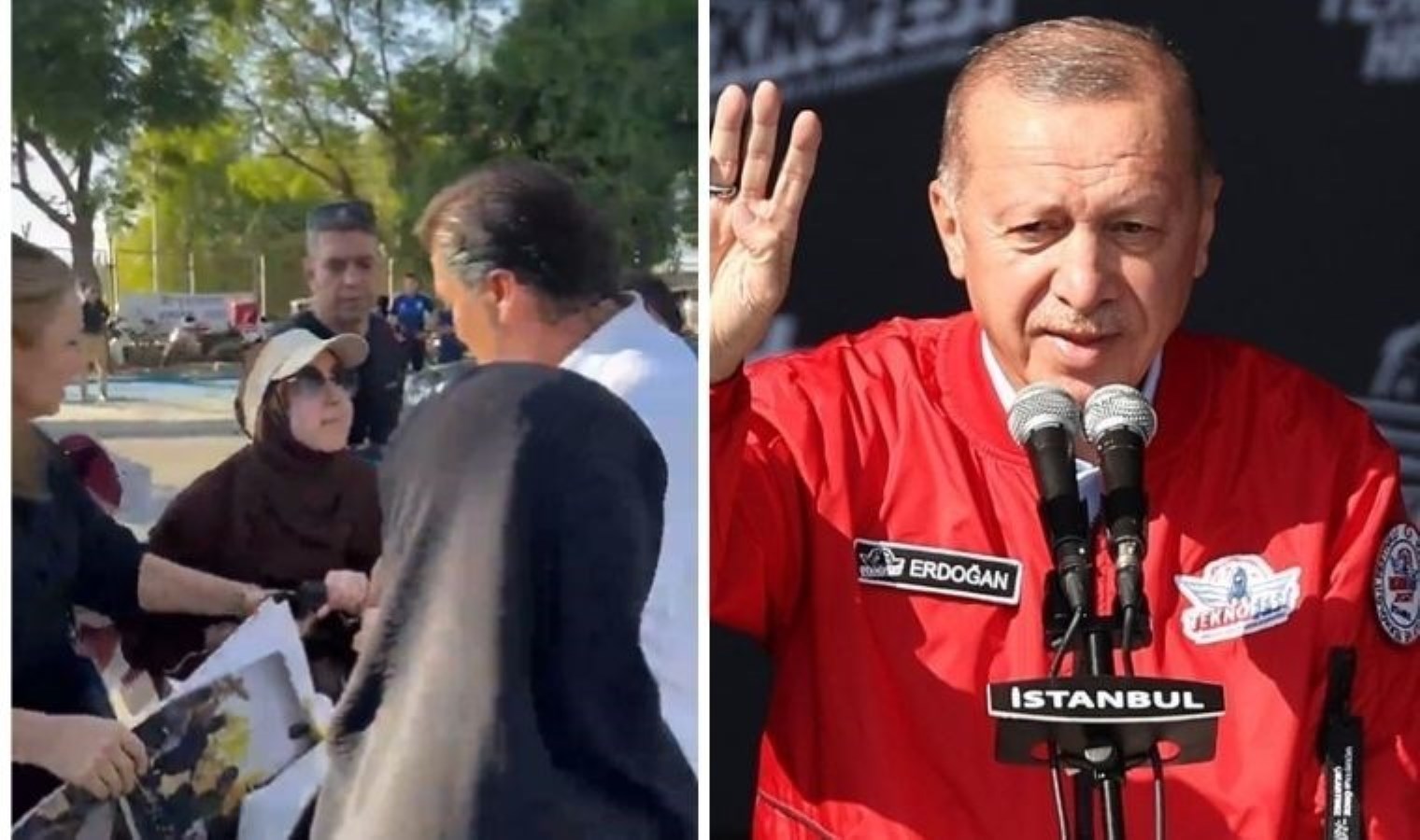 Gözaltına alındılar: Erdoğan’a TEKNOFEST’te İsrail protestosu!
