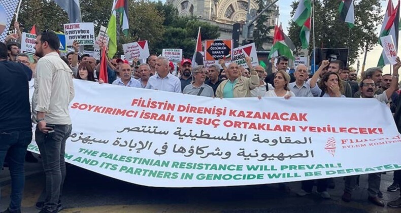 İstanbul’da Filistin’e destek yürüyüşü: ‘İsrail ile tüm ilişkileri kesin!’