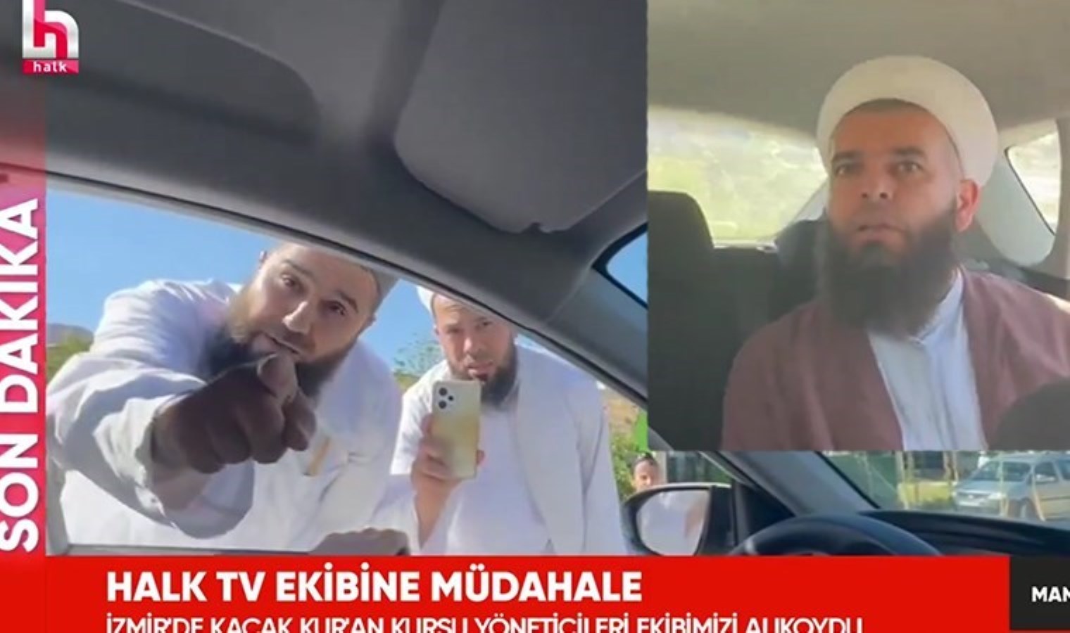 İzmir’de tarikatçılardan Halk TV ekibine müdahale!