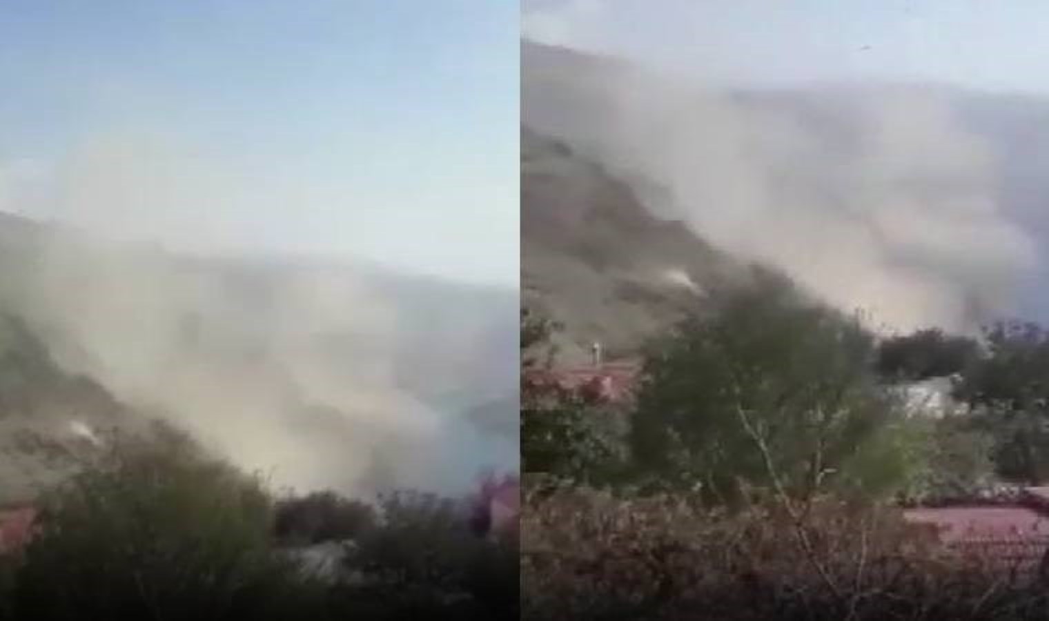 Kameralar kayıttaydı… Deprem anında toz bulutu oluştu!