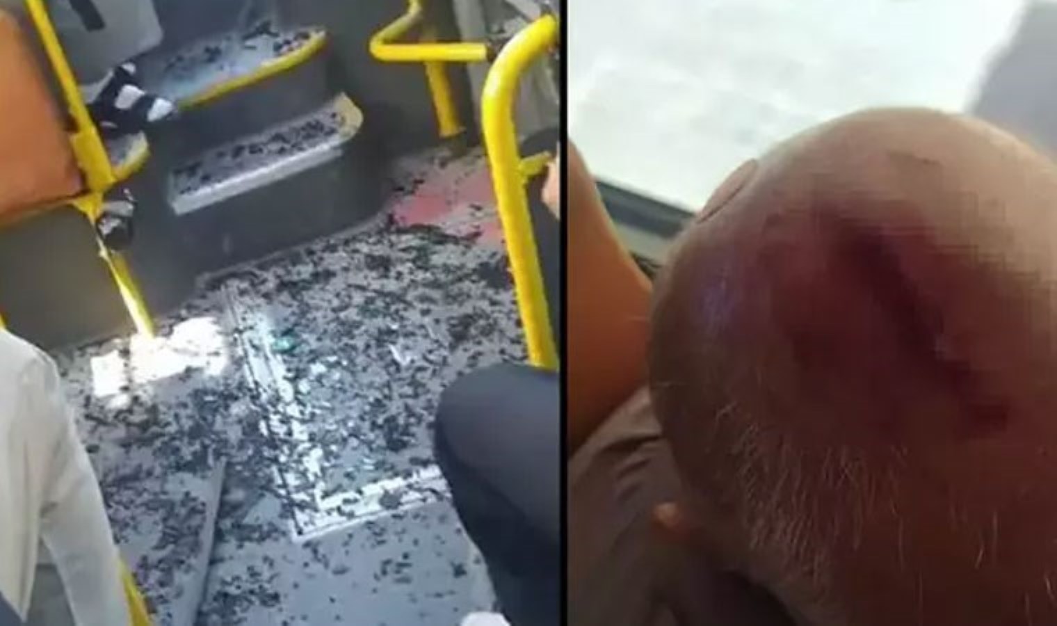 Minibüsün kırılan havalandırma camının parçaları, yolcuyu yaraladı