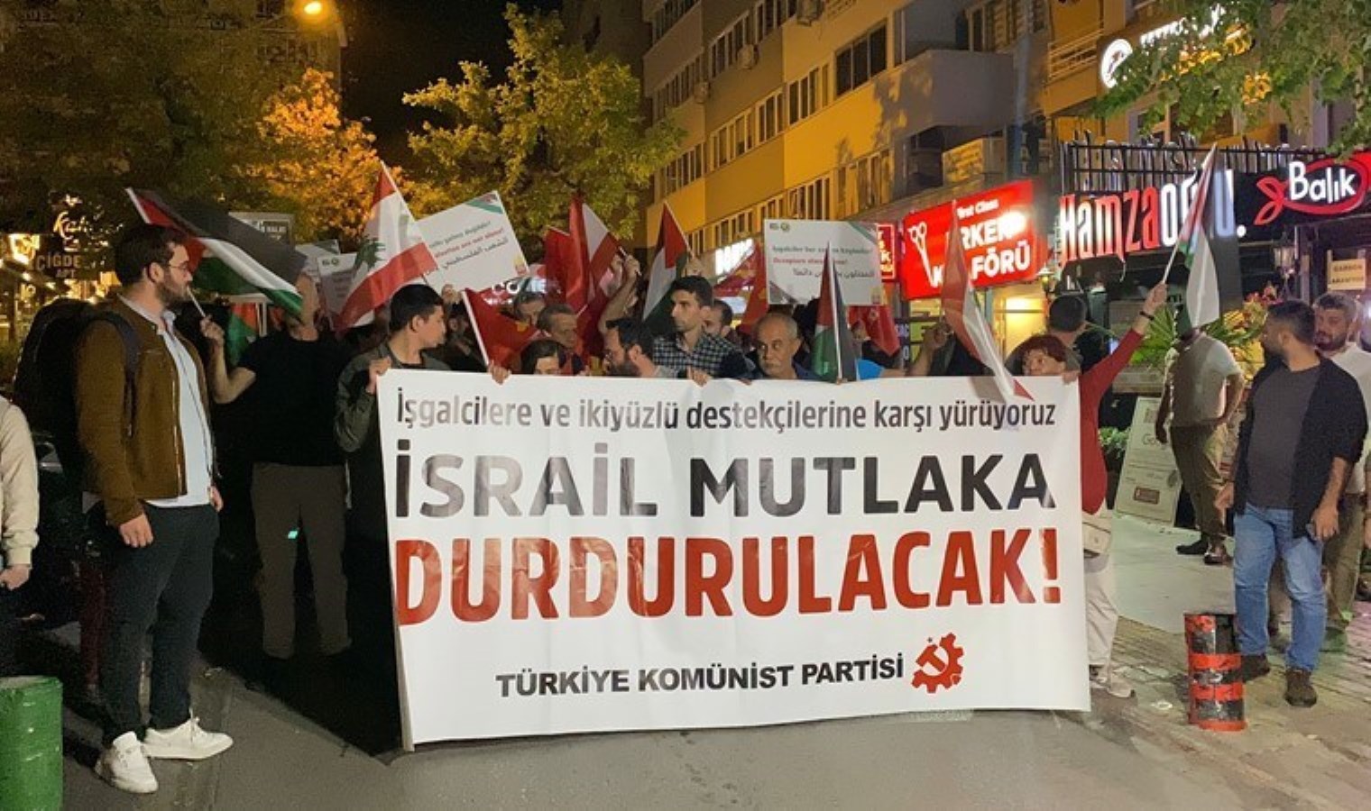 TKP’den 3 büyük şehirde İsrail karşıtı yürüyüş: ‘Bombalarınız direnişi yenemeyecek’