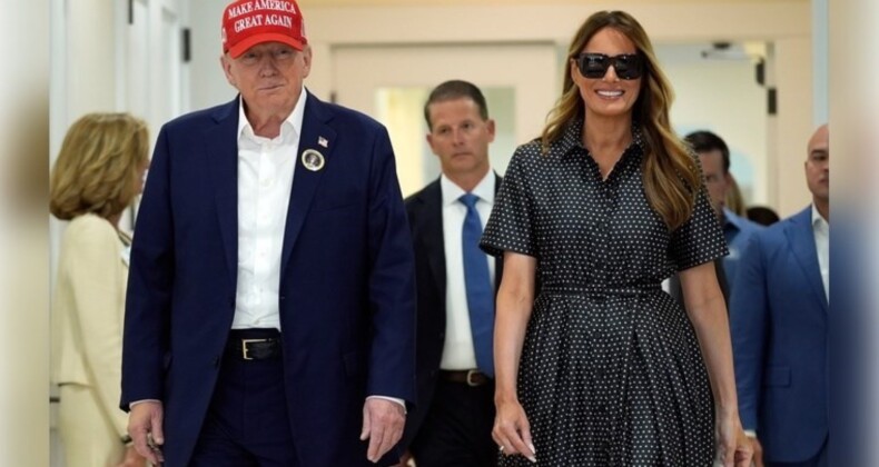 ABD’de seçim heyecanı: Trump, eşi Melania ile birlikte oyunu kullandı