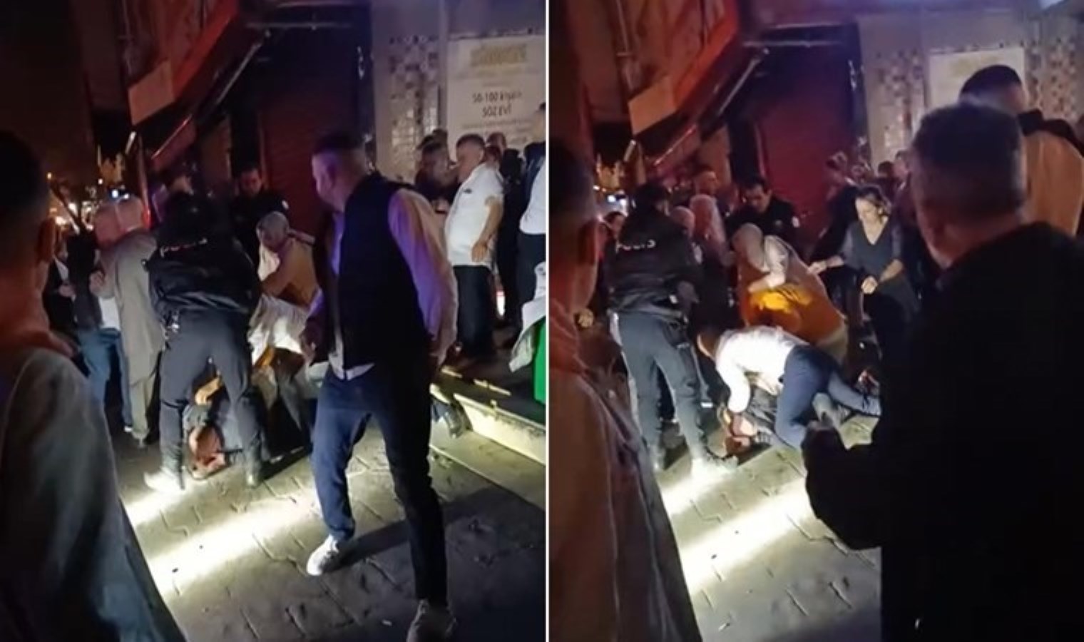 Anbean kaydedildi… Düğün çıkışı tekmeli yumruklu kavga!