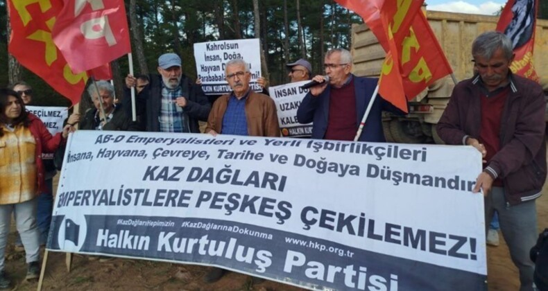 HKP, Kazdağları’ndaki ağaç katliamını protesto etti: ‘Neden her zaman bu beşli çete karşımıza çıkıyor?’