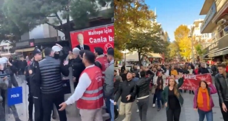 Kayyum protestosunda arbede: Maltepe’de polis barikatı aşıldı!