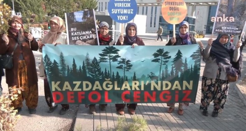 Kazdağları köylüleri Cengiz Holding’e karşı Danıştay önünde: ‘Bizi canlı canlı mezara koymasınlar’