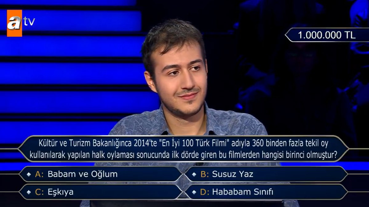 Kim Milyoner Olmak İster’de 1 milyonluk soru açıldı