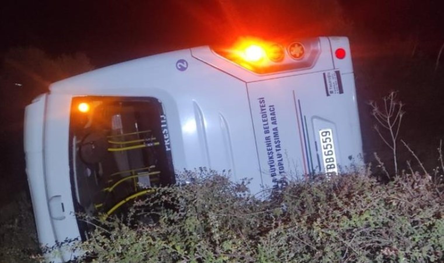 Minibüs yol kenarına devrildi: 3 yaralı