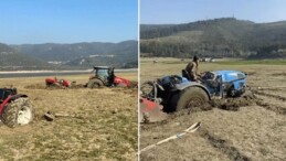 Pikniğe giden bataklığa saplandı, onları kurtarmaya gidenler de mahsur kaldı