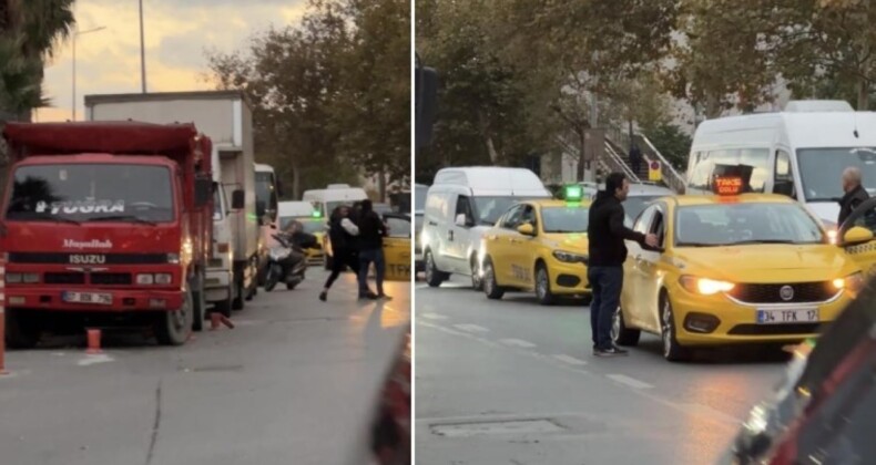 Yer Beyoğlu… Taksi durmayınca çılgına döndü, aracın aynasını kırdı!