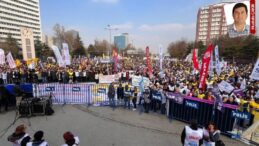 KESK‘in mitinginde bir araya gelen emekçiler, ‘Geçinemiyoruz’ diyerek isteğini haykırdı