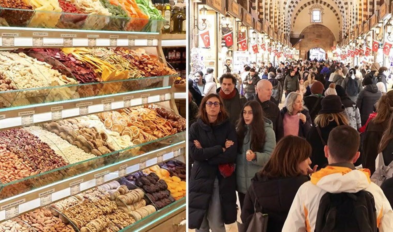 2025’e saatler kala Eminönü’nde alışveriş yoğunluğu: 1 kilo karışık kuruyemiş 2 bin TL’yi geçiyor!