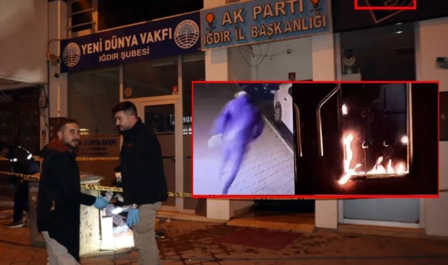AKP Iğdır İl Başkanlığına molotofkokteyli ile saldırı! 3 şüpheliden 2’si yakalandı