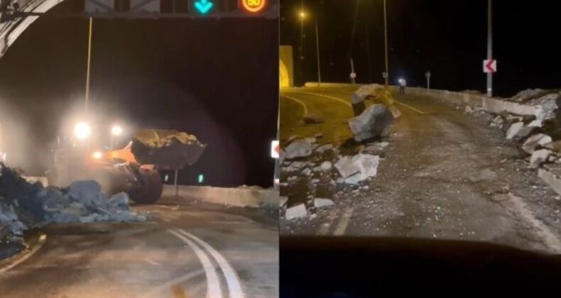 Artvin’de tünel girişinde heyelan: Yol trafiğe kapandı