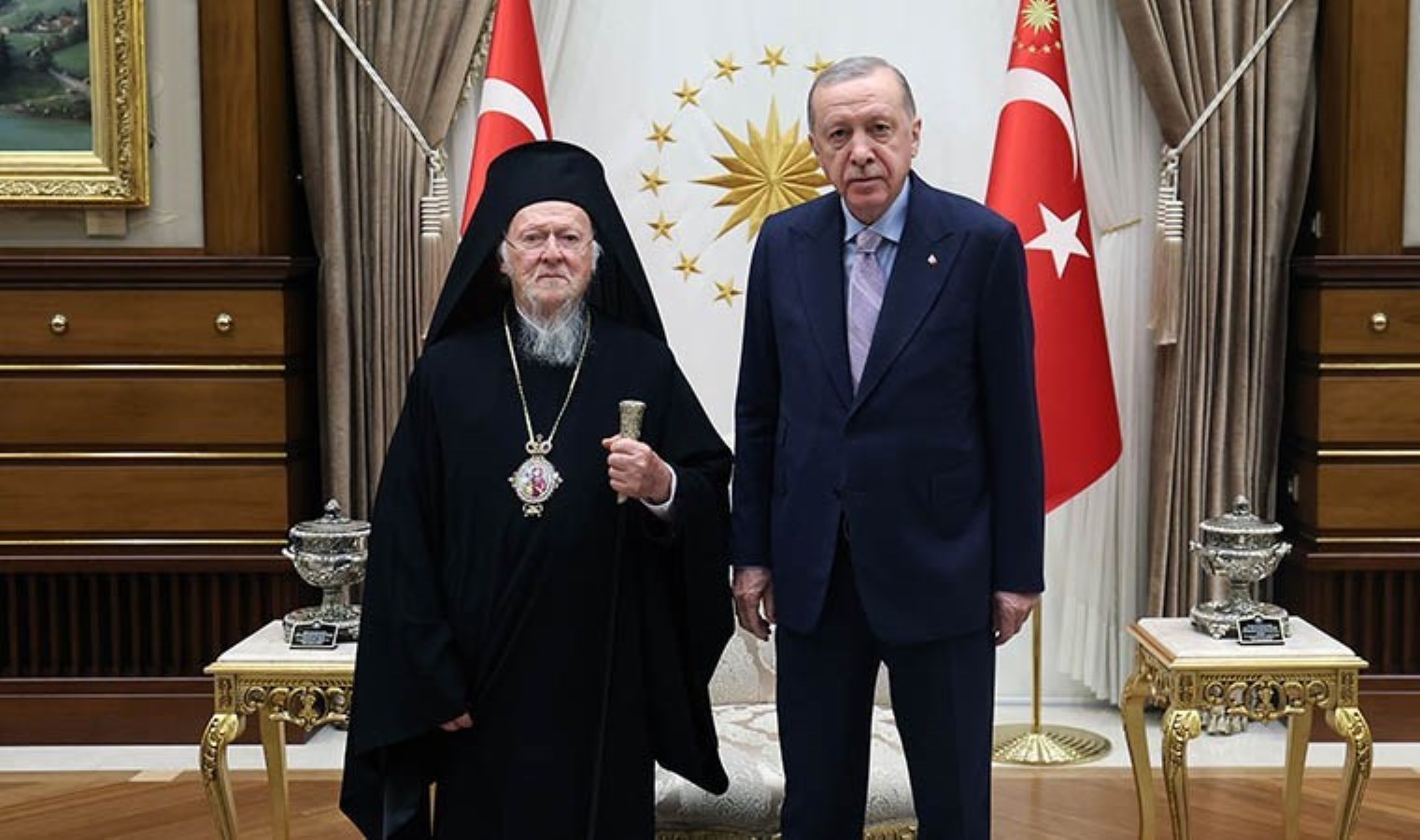 Erdoğan, Rum Fener Patriği Bartholomeos’u kabul etti